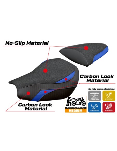 Seat cover compatible - Kawasaki Ninja ZX 10 R 2006-2007 - mod Goku Ultragrip