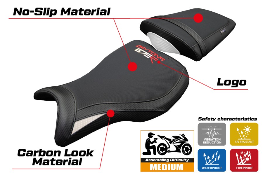 Sitzbezug kompatibel - Triumph Daytona 675R 2006-2012 - mod Ripley
