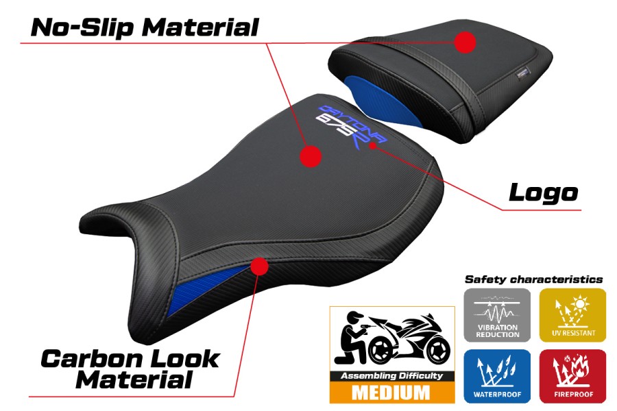 Sitzbezug kompatibel - Triumph Daytona 675R 2006-2012 - mod Ripley