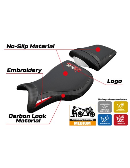 Sitzbezug kompatibel - Triumph Daytona 675R 2006-2012 - mod Ripley