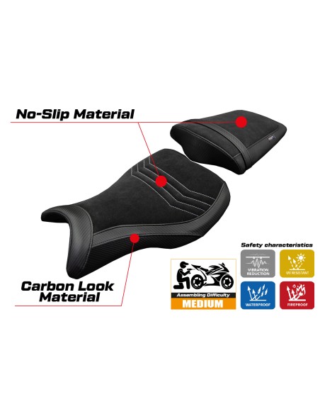 Rivestimento sella compatibile - Triumph Daytona 675R 2006-2012 - mod Ripley Velvet