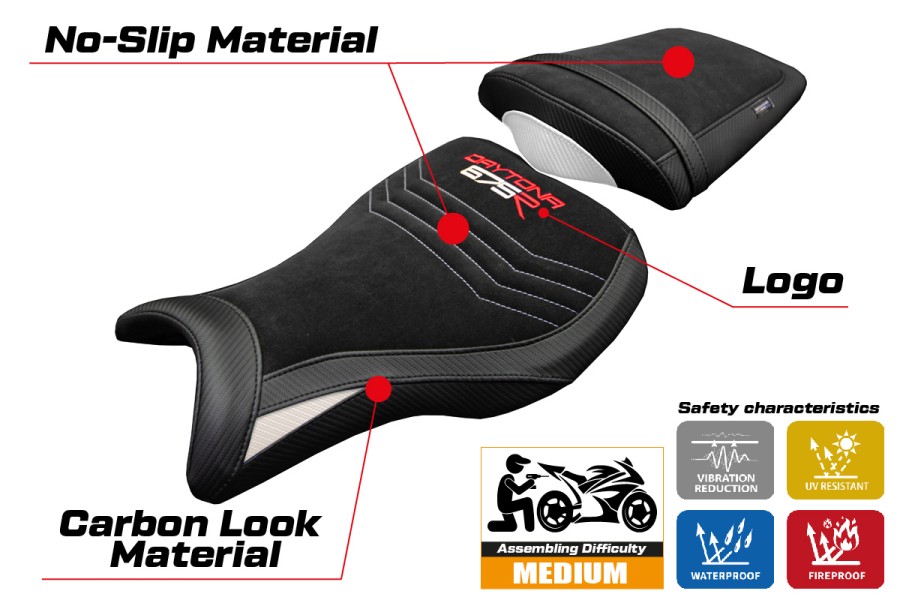 Sitzbezug kompatibel - Triumph Daytona 675R 2006-2012 - mod Ripley Velvet