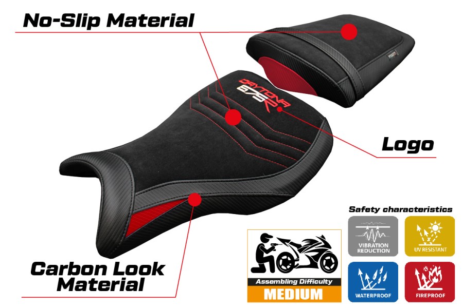 Seat cover compatible - Triumph Daytona 675R 2006-2012 - mod Ripley Velvet