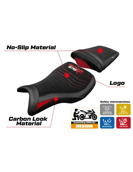 Seat cover compatible - Triumph Daytona 675R 2006-2012 - mod Ripley Velvet
