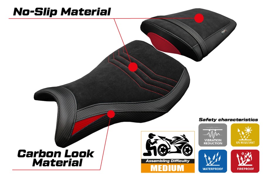 Sitzbezug kompatibel - Triumph Daytona 675R 2006-2012 - mod Ripley Velvet