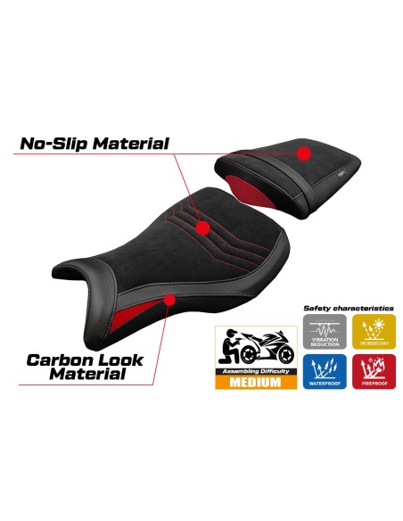 Rivestimento sella compatibile - Triumph Daytona 675R 2006-2012 - mod Ripley Velvet