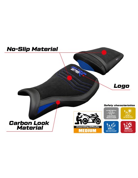 Sitzbezug kompatibel - Triumph Daytona 675R 2006-2012 - mod Ripley Velvet