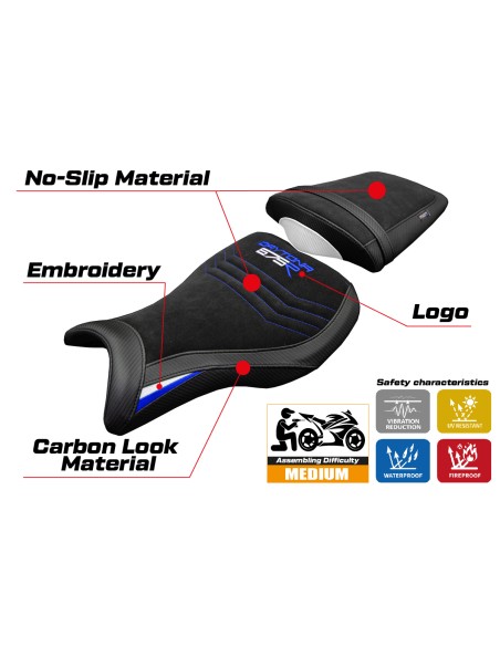 Seat cover compatible - Triumph Daytona 675R 2006-2012 - mod Ripley Velvet