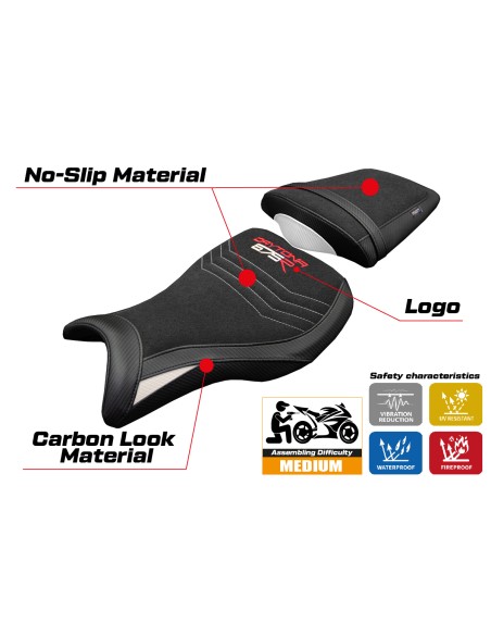 Sitzbezug kompatibel - Triumph Daytona 675R 2006-2012 - mod Ripley Ultragrip