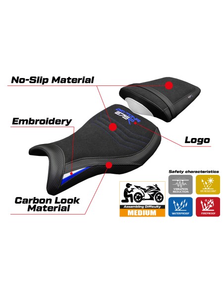 Seat cover compatible - Triumph Daytona 675R 2006-2012 - mod Ripley Ultragrip