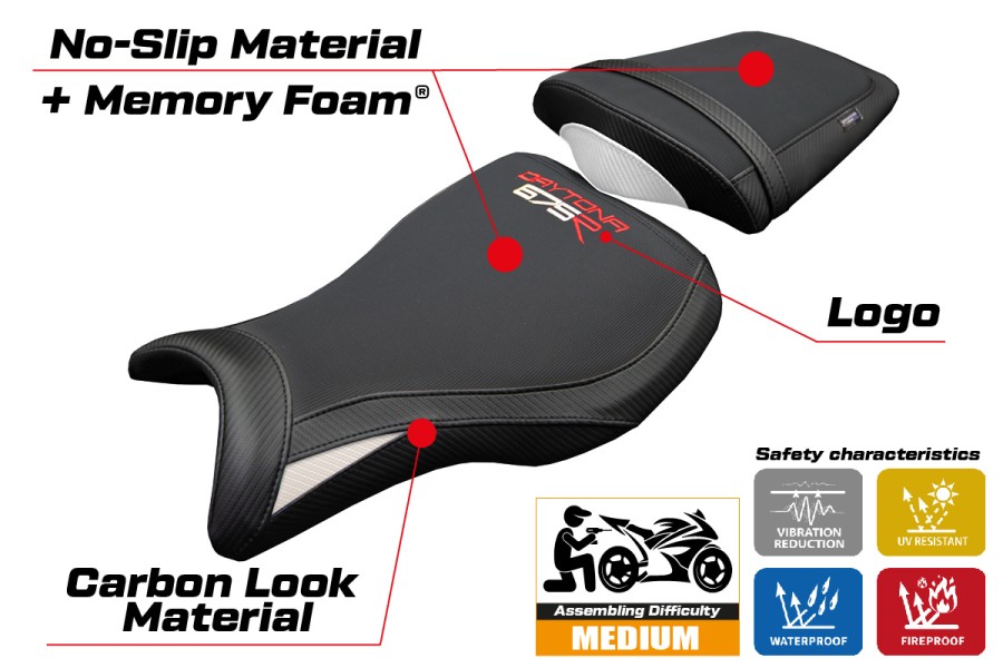 Sitzbezug kompatibel - Triumph Daytona 675R 2006-2012 - mod Ripley Comfort System