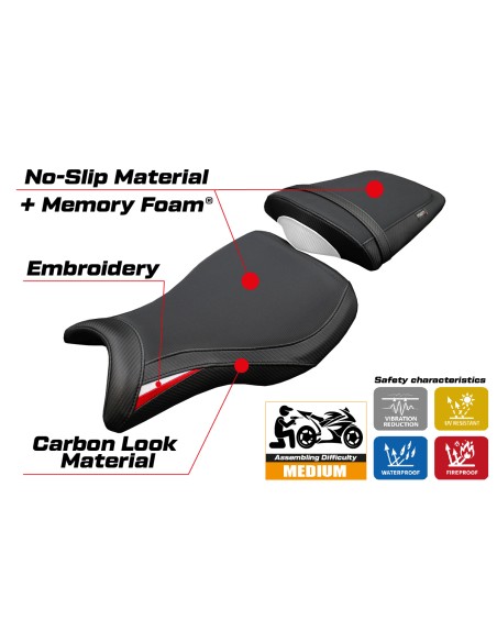Funda de asiento compatible - Triumph Daytona 675R 2006-2012 - mod Ripley Comfort System