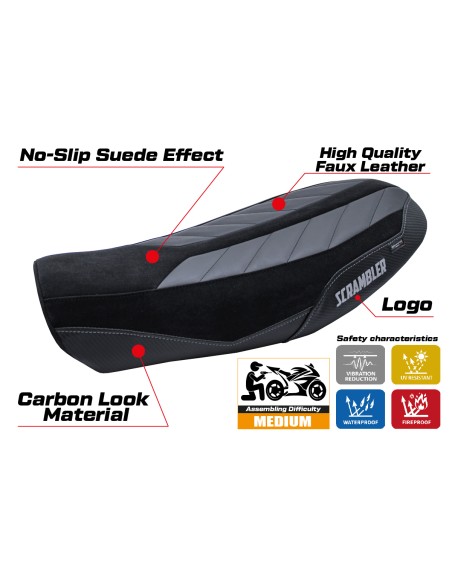Seat cover compatible - Ducati Scrambler Urban Motard 2022-2024 - mod Vanguard