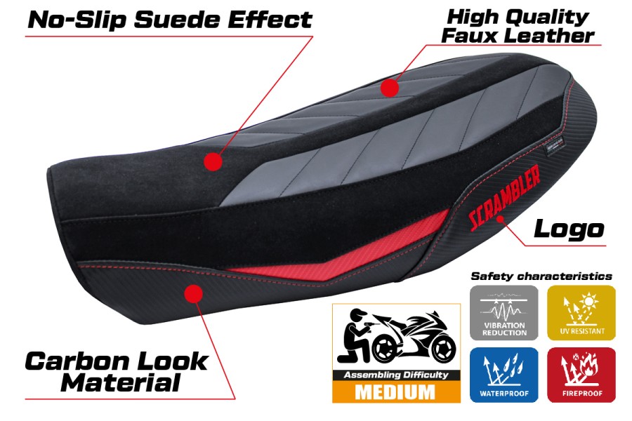 Rivestimento sella compatibile - Ducati Scrambler Urban Motard 2022-2024 - mod Vanguard