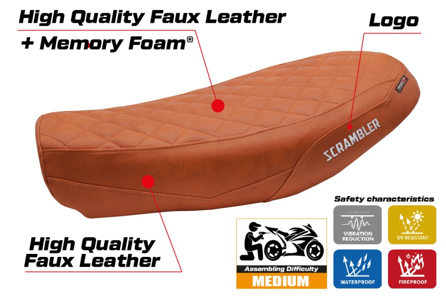 Funda de asiento compatible - Ducati Scrambler Urban Motard 2022-2024 - mod Antigua Comfort System