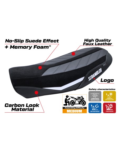 Seat cover compatible - Ducati Scrambler Nightshift 2021-2022 - mod Vanguard Comfort System