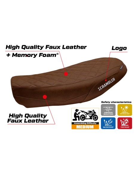 Housse de selle compatible - Ducati Scrambler Nightshift 2021-2022 - mod Antigua Comfort System