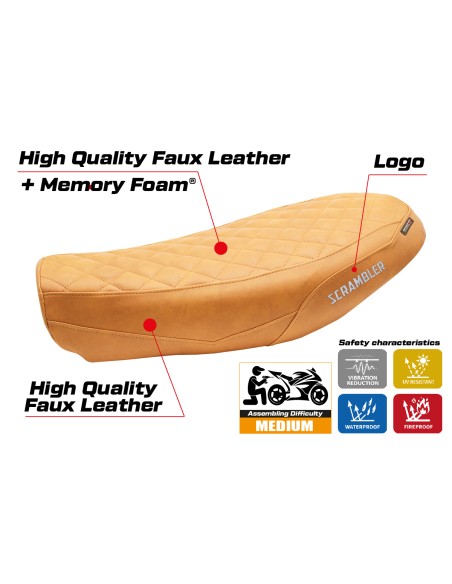 Housse de selle compatible - Ducati Scrambler Nightshift 2021-2022 - mod Antigua Comfort System
