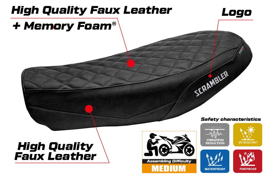 Rivestimento sella compatibile - Ducati Scrambler Nightshift 2021-2022 - mod Antigua Comfort System