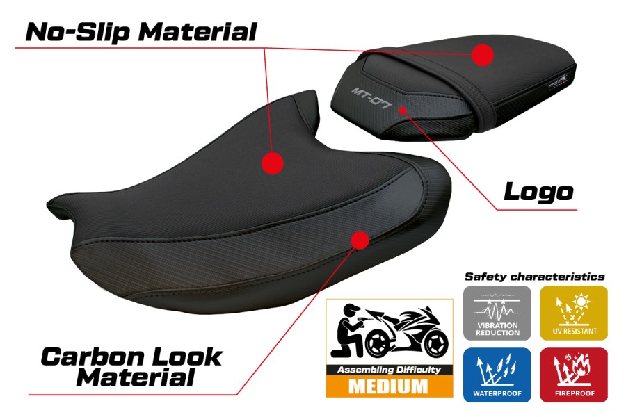 Seat cover compatible - Yamaha MT-07 2025-2026 - mod Fukaya
