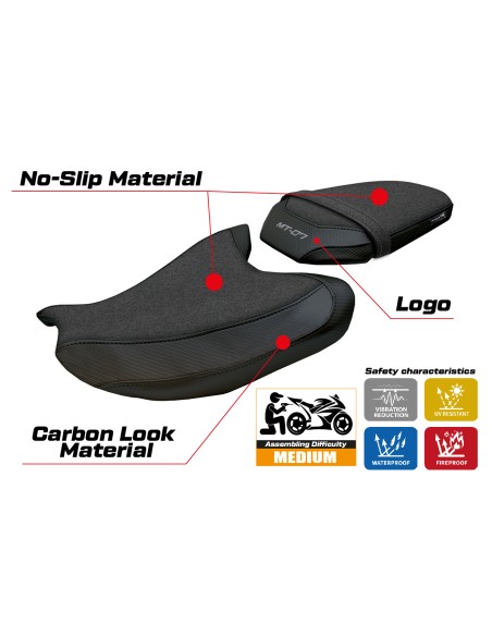 Seat cover compatible - Yamaha MT-07 2025 - mod Fukaya Ultragrip