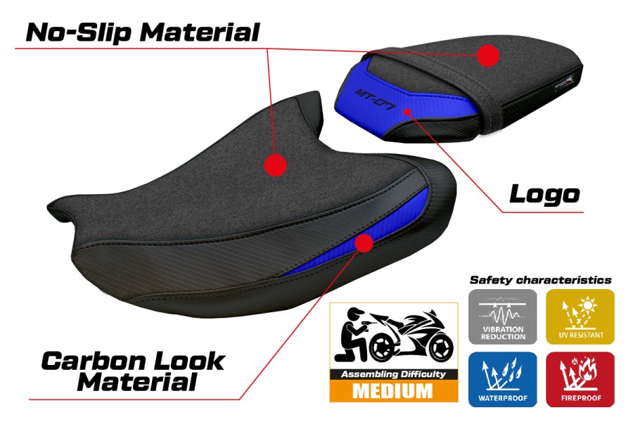 Housse de selle compatible - Yamaha MT-07 2025-2026 - mod Fukaya Ultragrip