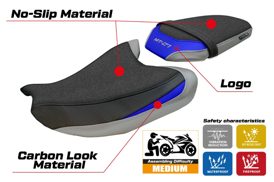 Sitzbezug kompatibel - Yamaha MT-07 2025-2026 - mod Fukaya Ultragrip