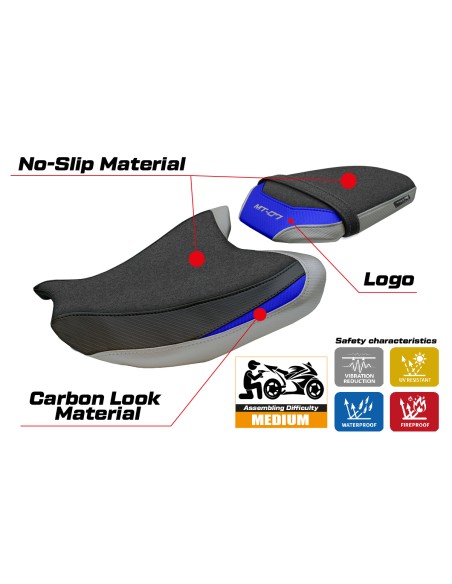 Housse de selle compatible - Yamaha MT-07 2025 - mod Fukaya Ultragrip
