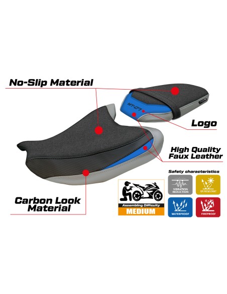 Funda de asiento compatible - Yamaha MT-07 2025 - mod Fukaya Ultragrip