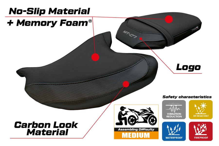Sitzbezug kompatibel - Yamaha MT-07 2025-2026 - mod Fukaya Comfort System