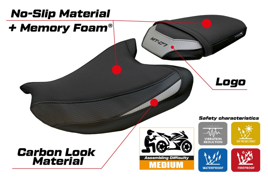Sitzbezug kompatibel - Yamaha MT-07 2025-2026 - mod Fukaya Comfort System