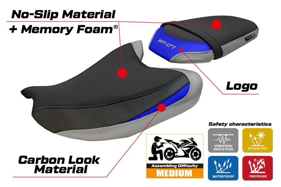 Seat cover compatible - Yamaha MT-07 2025-2026 - mod Fukaya Comfort System