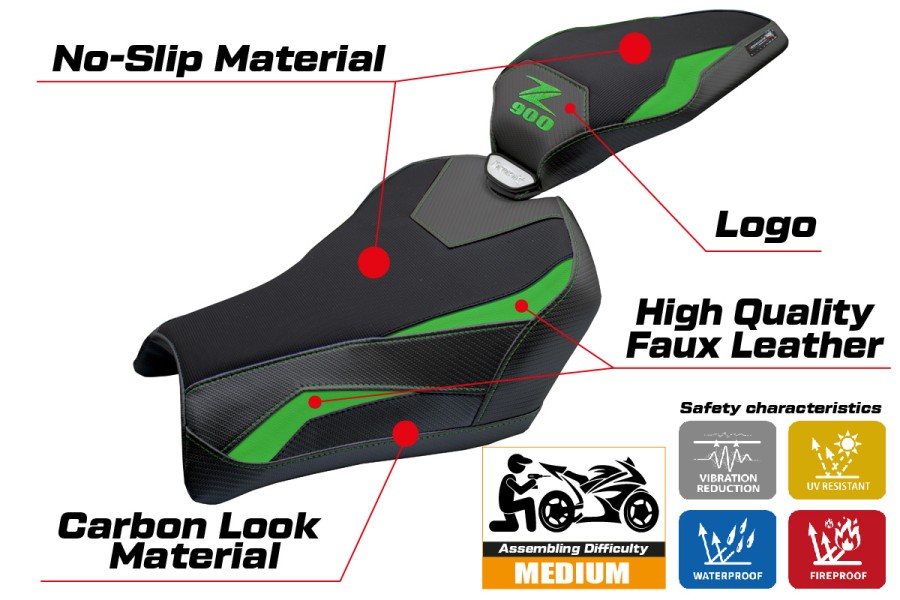 Sitzbezug kompatibel - Kawasaki Z 900 2025-2026 - mod Uchiko