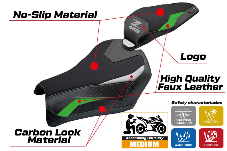 Sitzbezug kompatibel - Kawasaki Z 900 2025-2026 - mod Uchiko