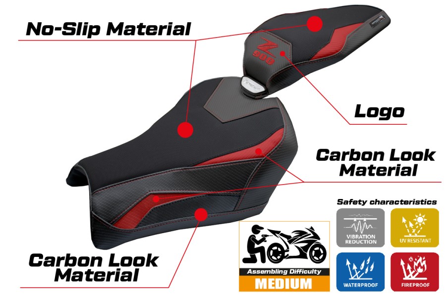 Sitzbezug kompatibel - Kawasaki Z 900 2025-2026 - mod Uchiko