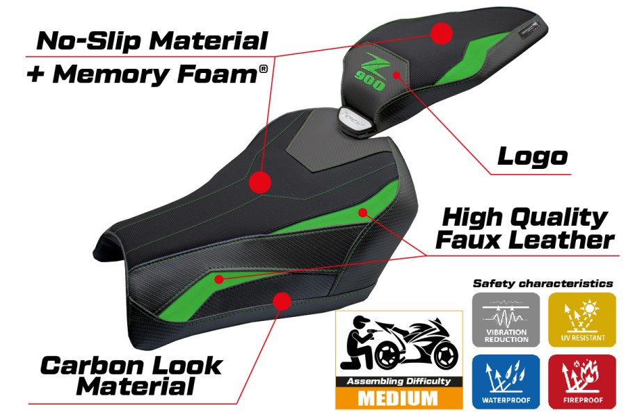 Sitzbezug kompatibel - Kawasaki Z 900 2025-2026 - mod Uchiko Comfort System