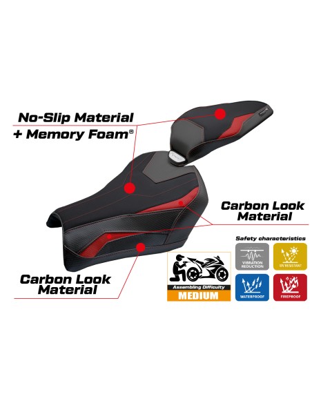 Housse de selle compatible - Kawasaki Z 900 2025 - mod Uchiko Comfort System