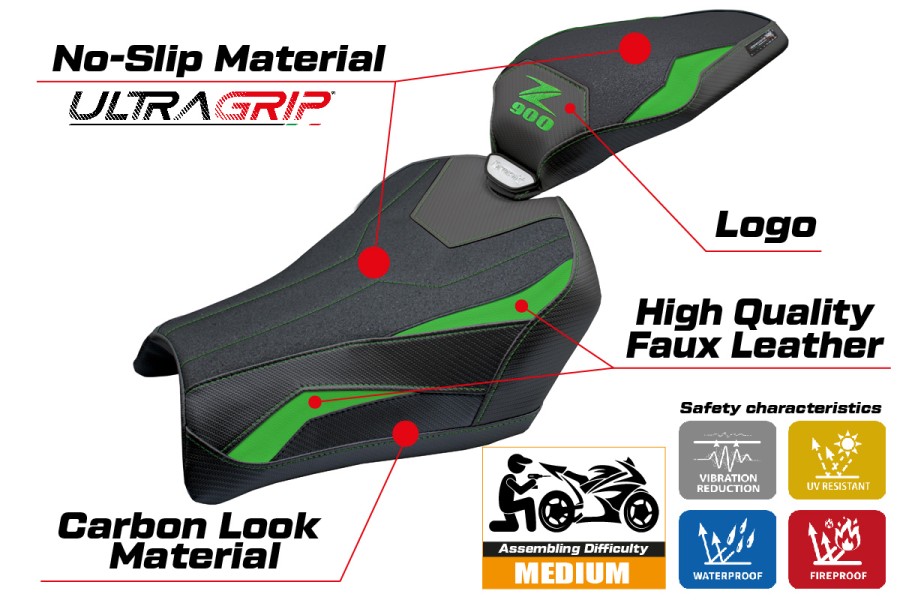 Seat cover compatible - Kawasaki Z 900 2025-2026 - mod Uchiko Ultragrip