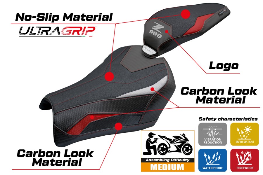 Seat cover compatible - Kawasaki Z 900 2025-2026 - mod Uchiko Ultragrip