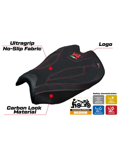 Rivestimento sella compatibile - Ducati Streetfighter V4 2025-2026 - mod Alcara Ultragrip