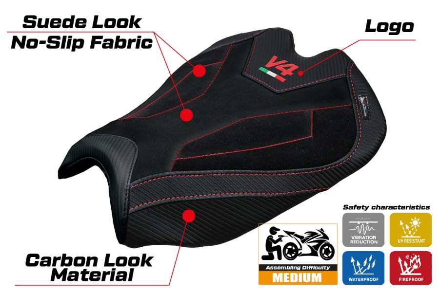 Seat cover compatible - Ducati Streetfighter V4 2025-2026 - mod Alcara Velvet