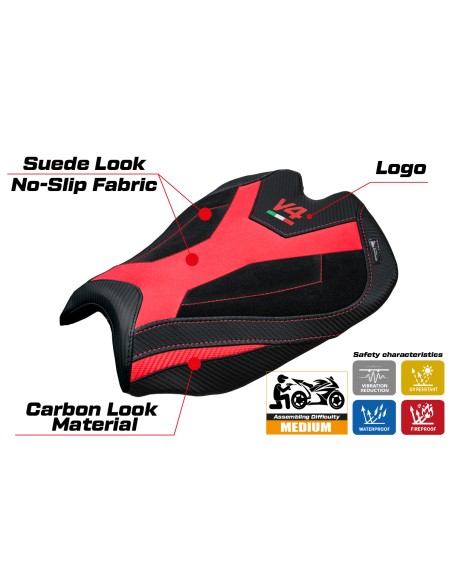 Rivestimento sella compatibile - Ducati Streetfighter V4 2025-2026 - mod Alcara Velvet