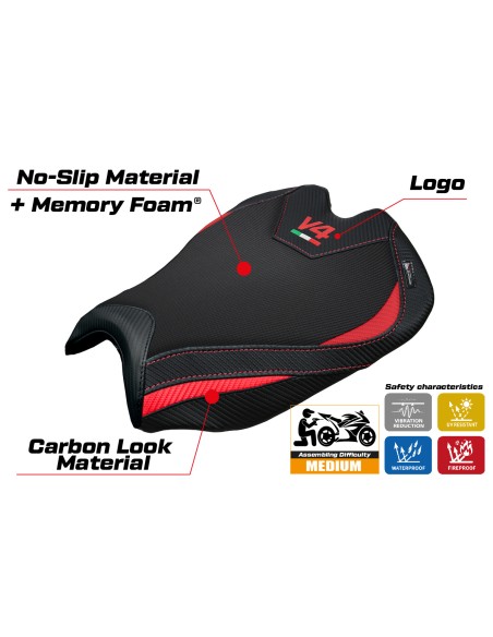 Rivestimento sella compatibile - Ducati Streetfighter V4 2025-2026 - mod Alcara Comfort System