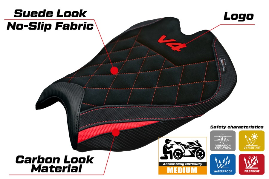 Seat cover compatible - Ducati Streetfighter V4 2025-2026 - mod Alcara Special Edition