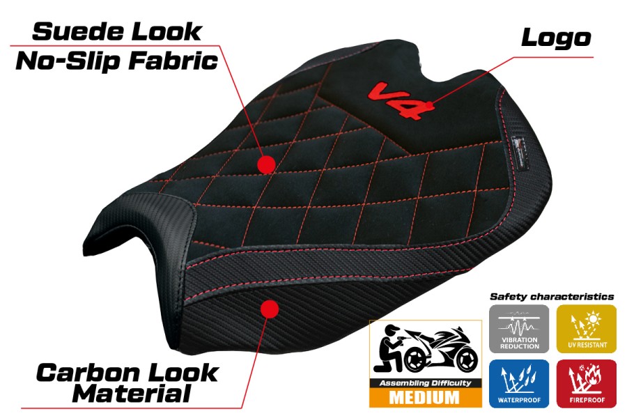 Rivestimento sella compatibile - Ducati Streetfighter V4 2025-2026 - mod Alcara Special Edition