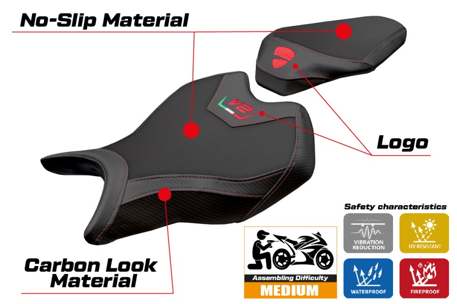 Seat cover compatible - Ducati Streetfighter V2 2025-2026 - mod Roveri