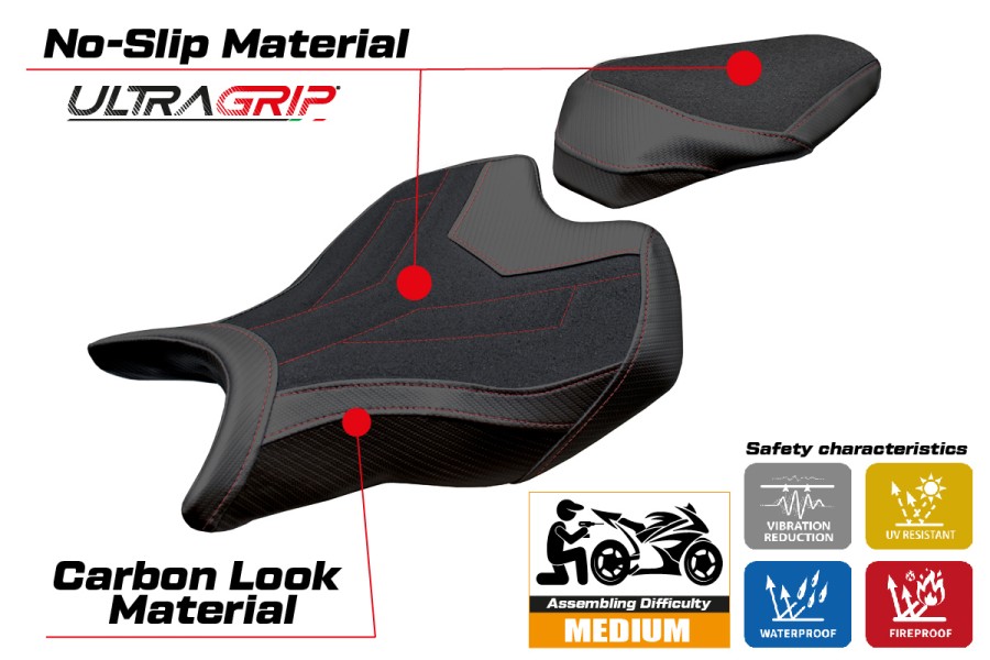Housse de selle compatible - Ducati Streetfighter V2 2025-2026 - mod Roveri Ultragrip