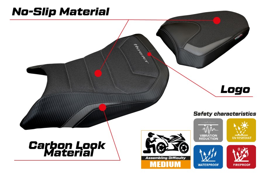 Seat cover compatible - Honda CB 750 Hornet 2023-2026 - mod Toyama Ultragrip