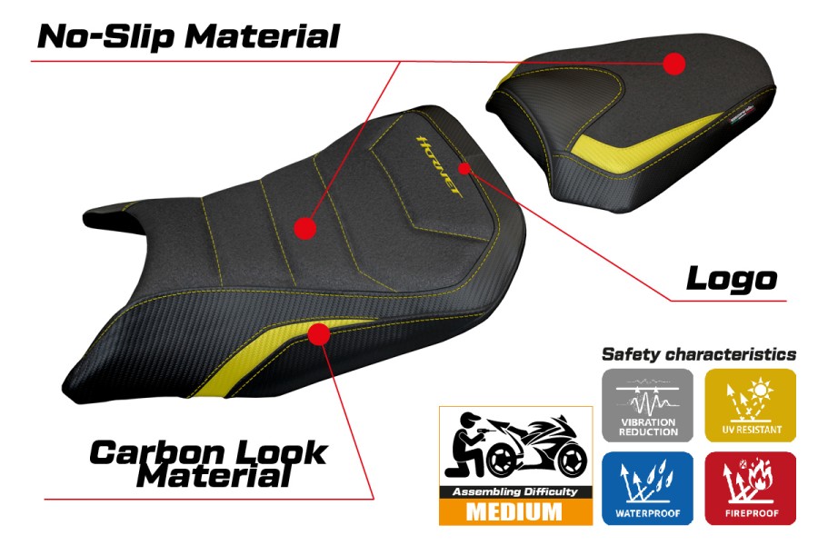 Seat cover compatible - Honda CB 750 Hornet 2023-2026 - mod Toyama Ultragrip