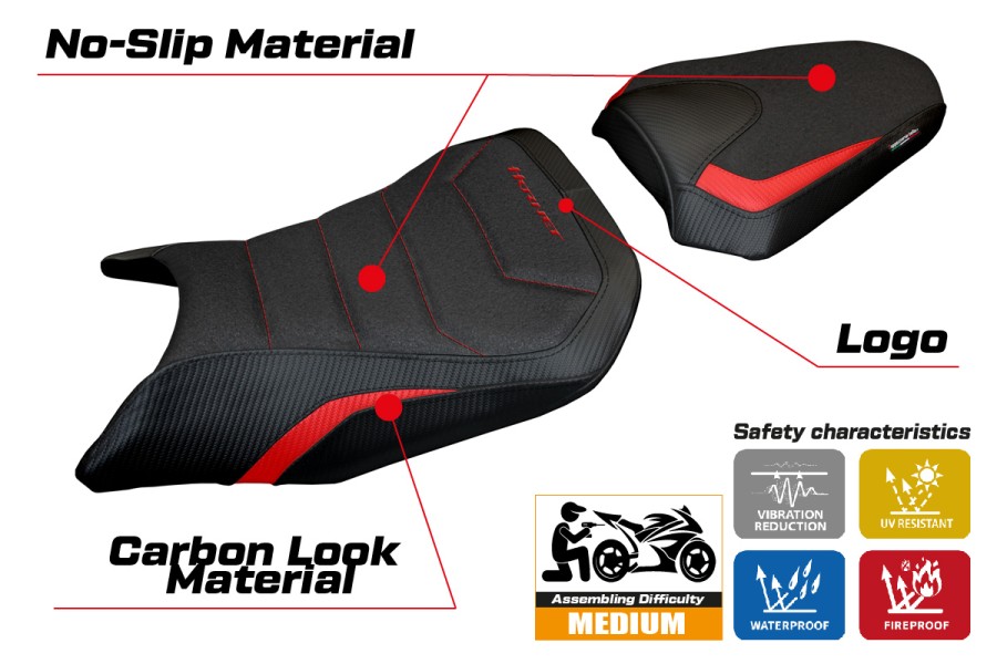 Rivestimento sella compatibile - Honda CB 500 Hornet 2024-2026 - mod Tomori Ultragrip